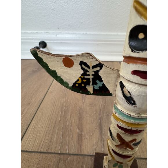Vintage Hand Carved Pacific NW American Indian Totem Pole Souvenir MCM6” Fetish - Picture 9 of 12
